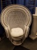 white wicker chair